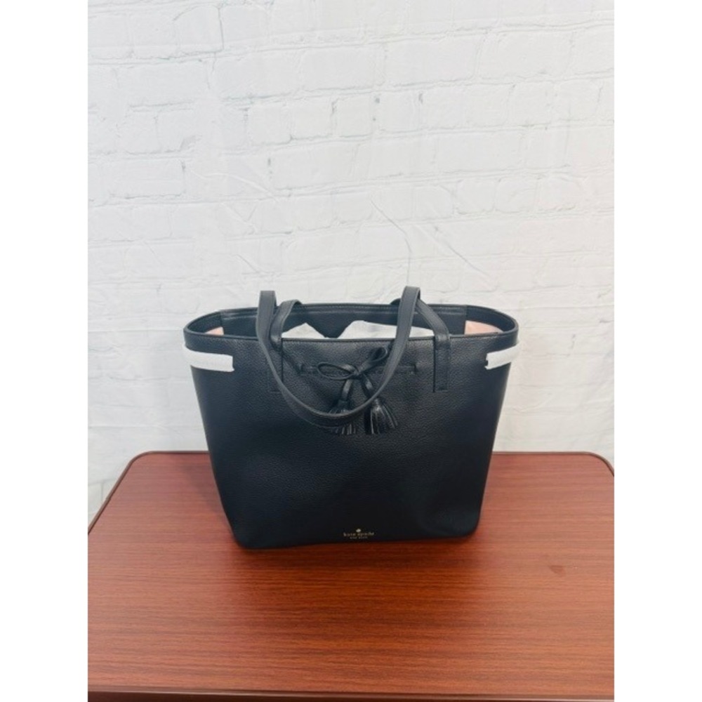 NWT Kate Spade Hayes Medium Tote Black Pebbled Leather‎ Work Shoulder Bag